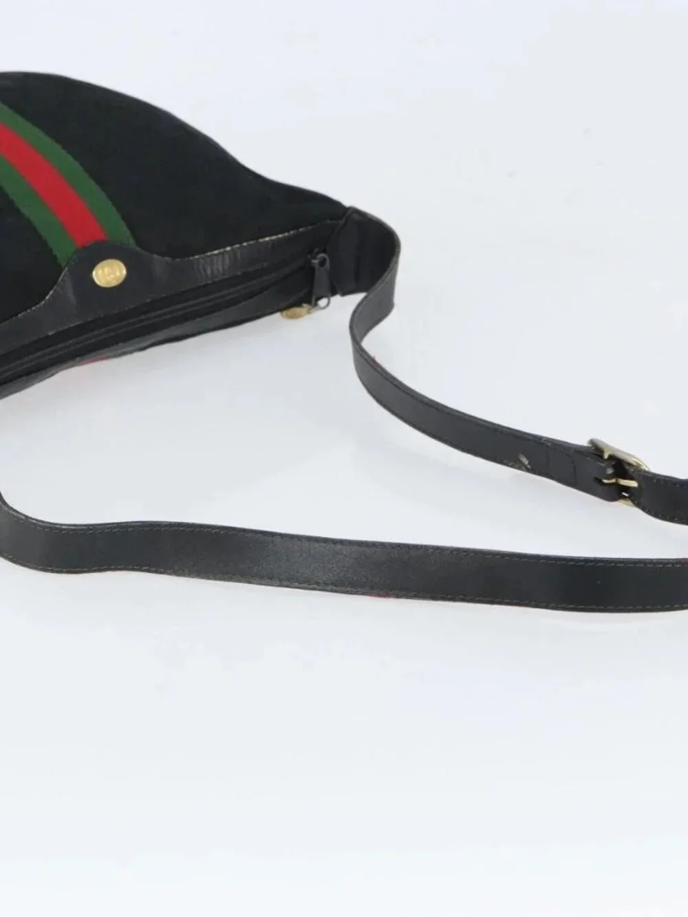 GUCCI GG Canvas Web Sherry Line Shoulder Bag Black - Picture 8 of 16